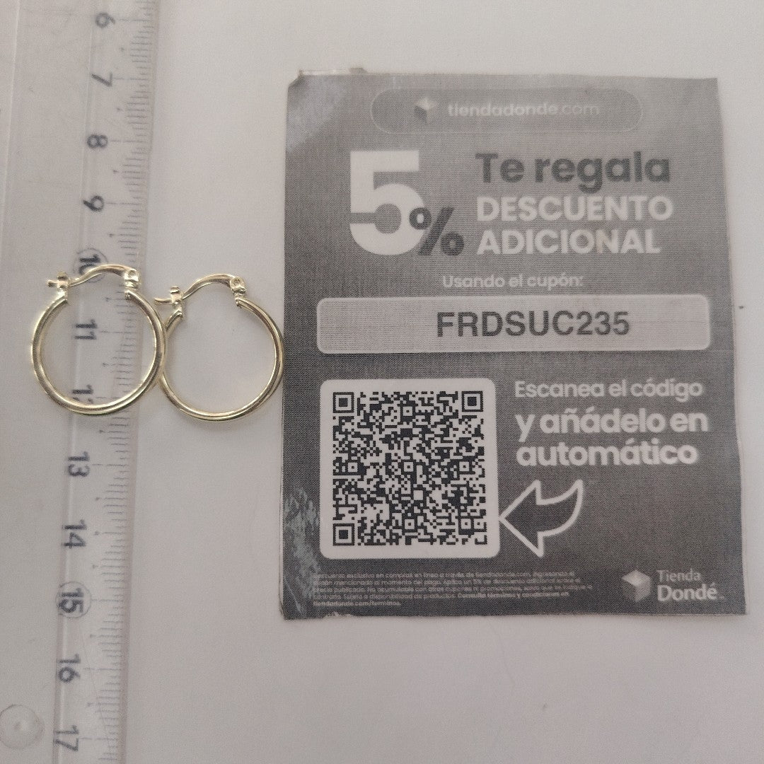 ARETES TEJIDO ARRACADAS LISAS 14K 1.1 GR (NUEVO)