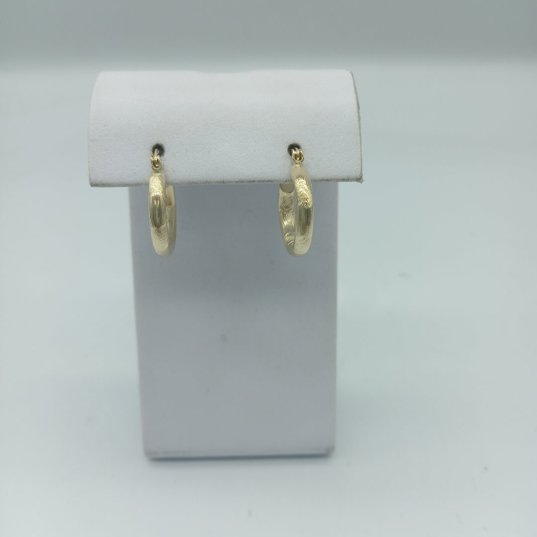 ARETES TEJIDO ARRACADAS CON DISEÑO 14K 2.7 GR (NUEVO)