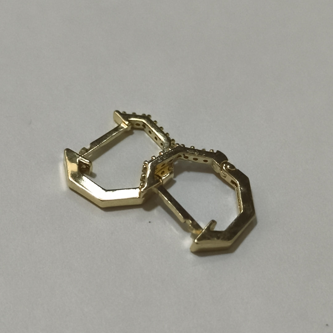 ARETES HUGGIES C CIRCONIAS 14K 1.7 GR (NUEVO)