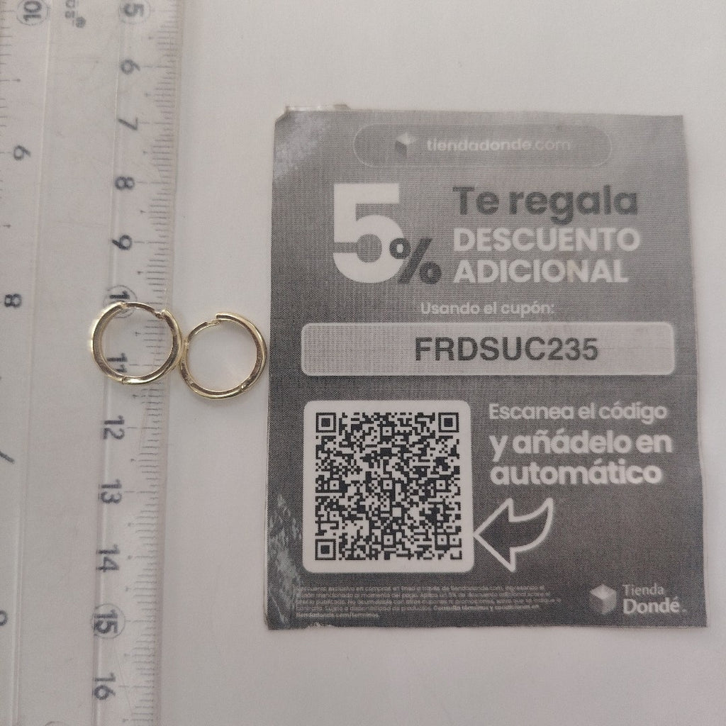 ARETES HUGGIES LISAS 14K 1.6 GR (NUEVO)