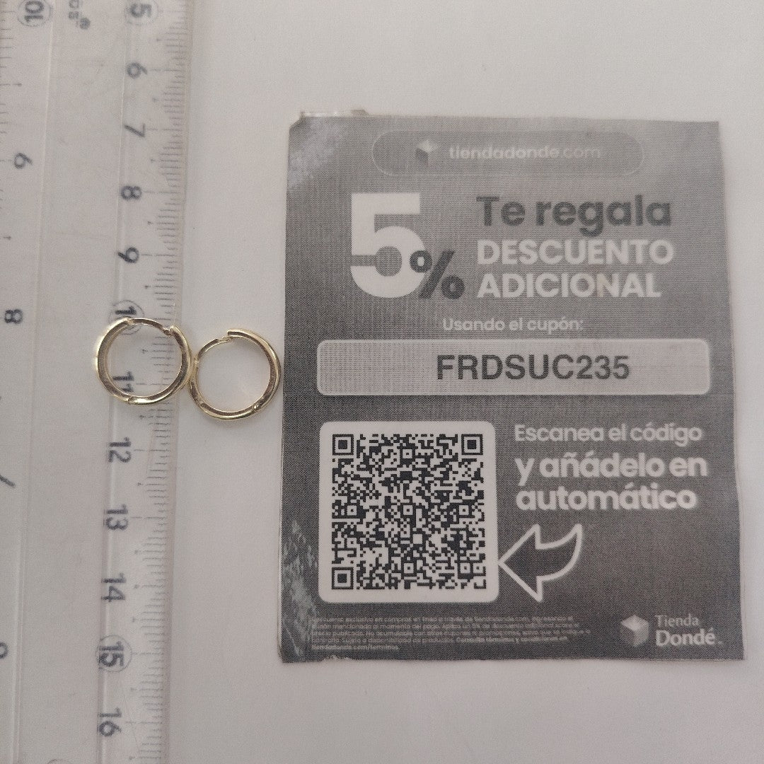 ARETES HUGGIES LISAS 14K 1.6 GR (NUEVO)