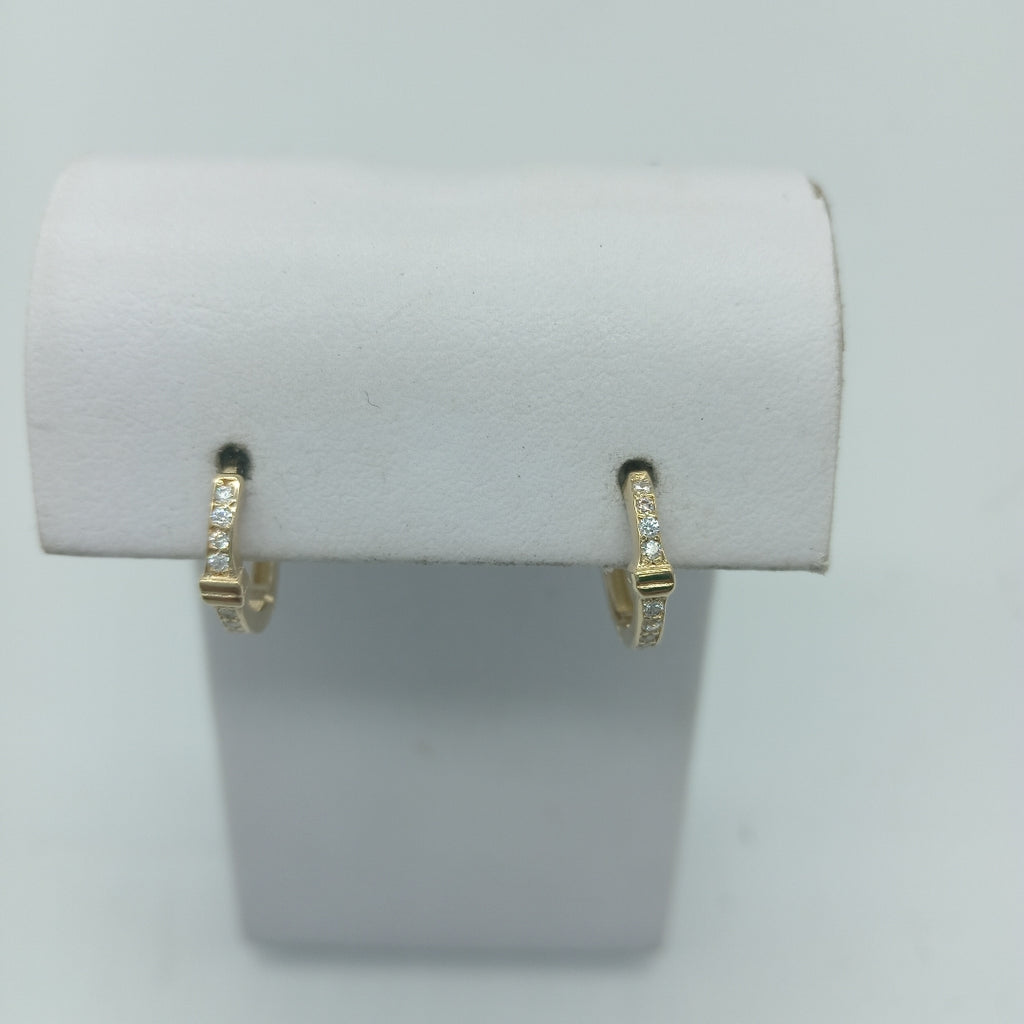 ARETES HUGGIES C CIRCONIA 14K 1.8 GR (NUEVO)