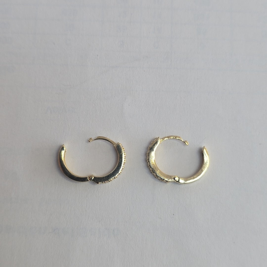ARETES HUGGIES C CIRCONIA 14K 1.8 GR (NUEVO)