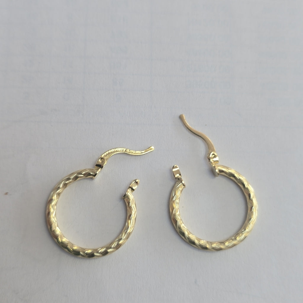 ARETES ARRACADAS LABRADAS 14K 2 GR (NUEVO)