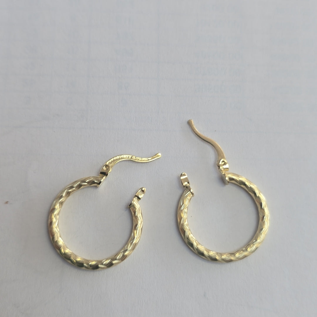 ARETES ARRACADAS LABRADAS 14K 2 GR (NUEVO)