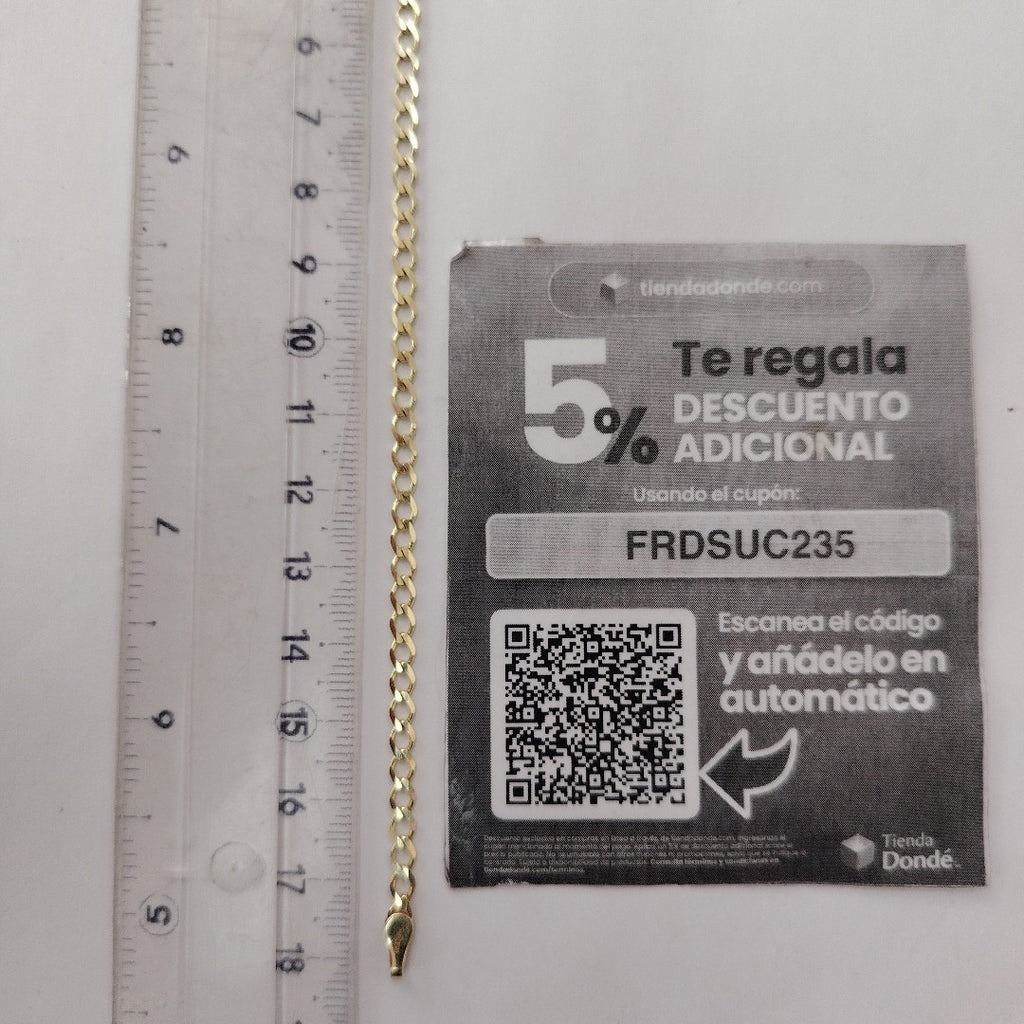 PULSERA TEJIDO BARBADA 14K 18 CM 3.4 GR (NUEVO)