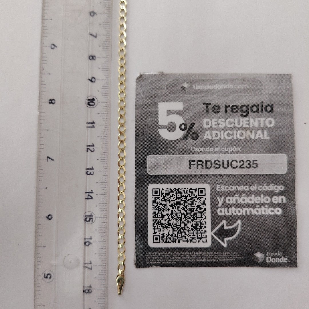 PULSERA TEJIDO BARBADA 14K 18 CM 3.4 GR (NUEVO)