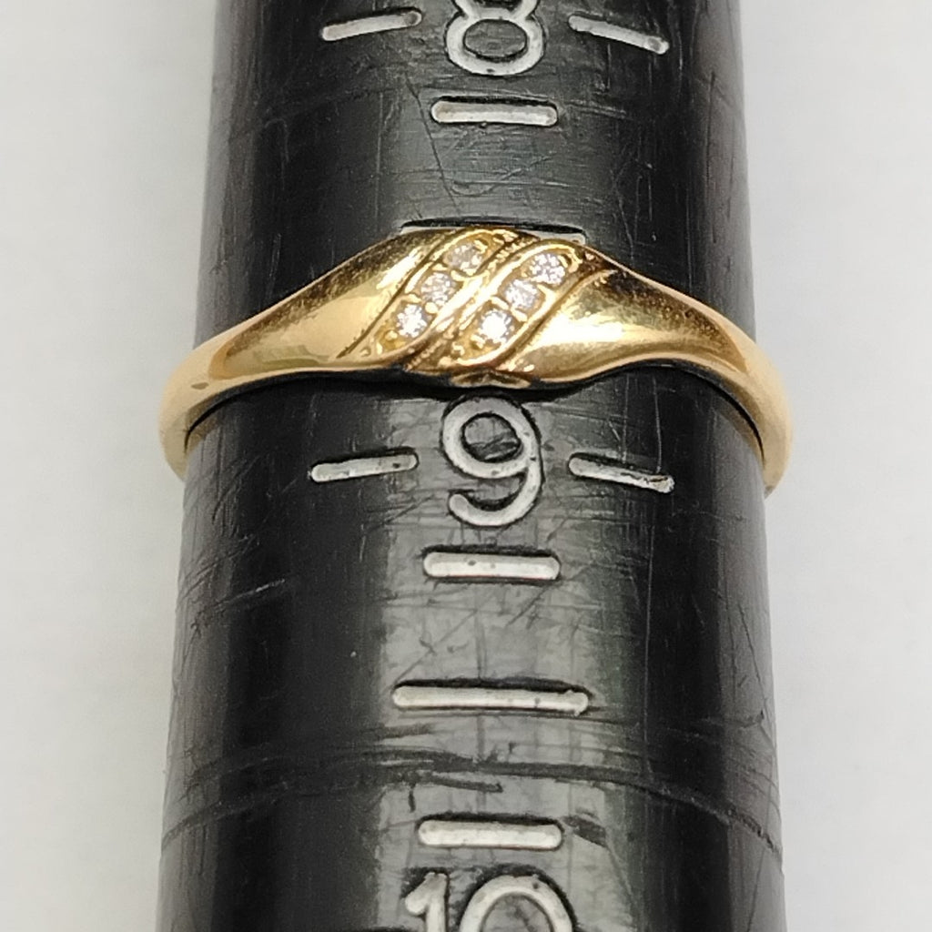 ANILLO ANILLITO C CIRCONIAS 14K 8.5 TALLA 1.2 GR (NUEVO)