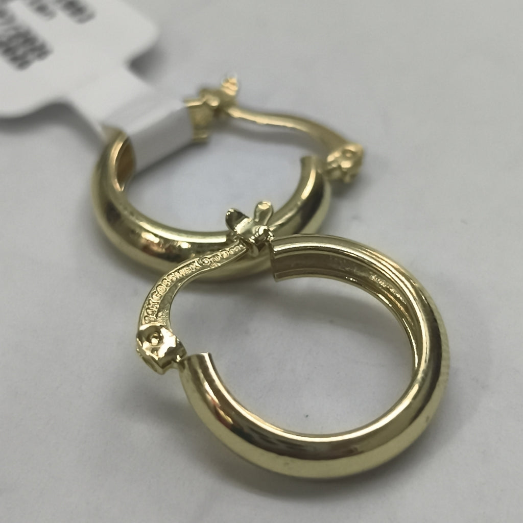 ARETES TEJIDO ARRACADAS LISAS 14K 2.1 GR (NUEVO)