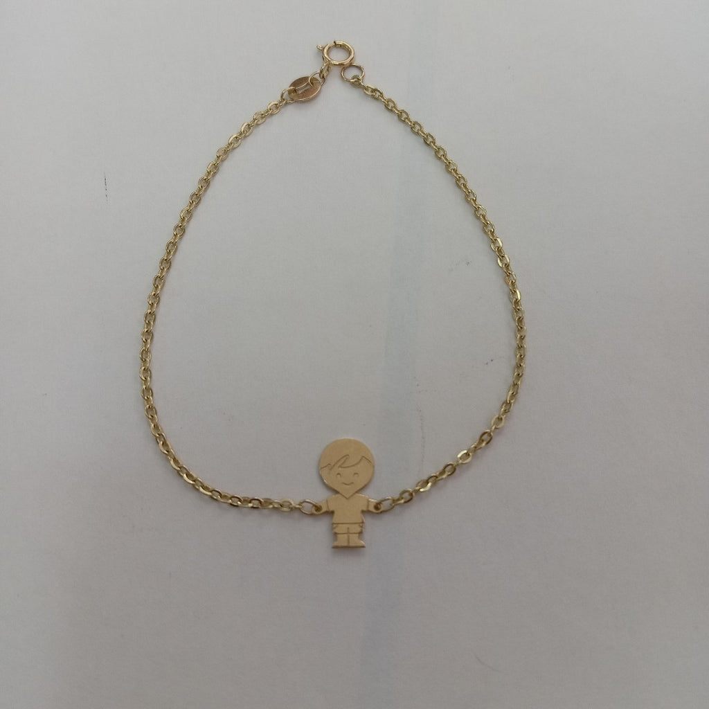 PULSERA TEJIDO ESPECIAL FIG NIÑO 14K 18 CM 1.4 GR (NUEVO)