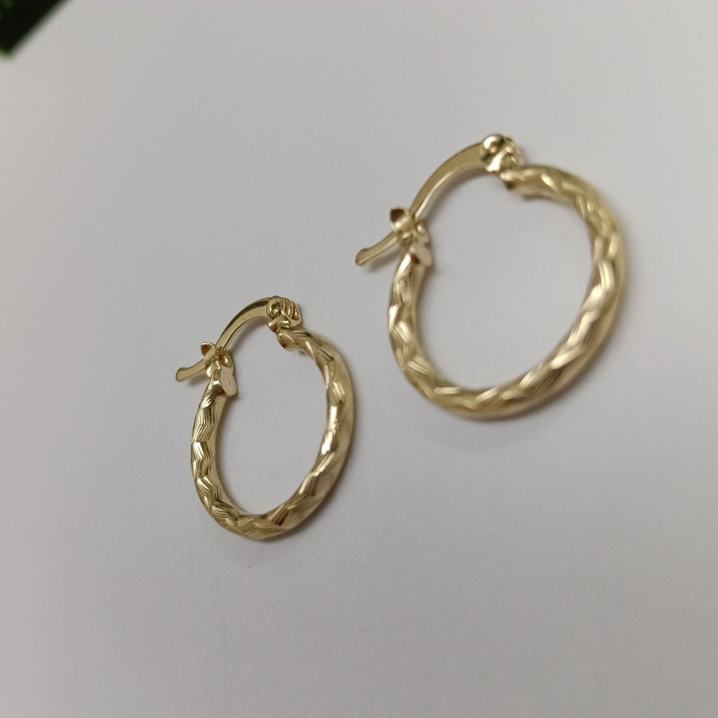 ARETES ARRACADAS TRENZADAS 14K 18 1.6 GR (NUEVO)