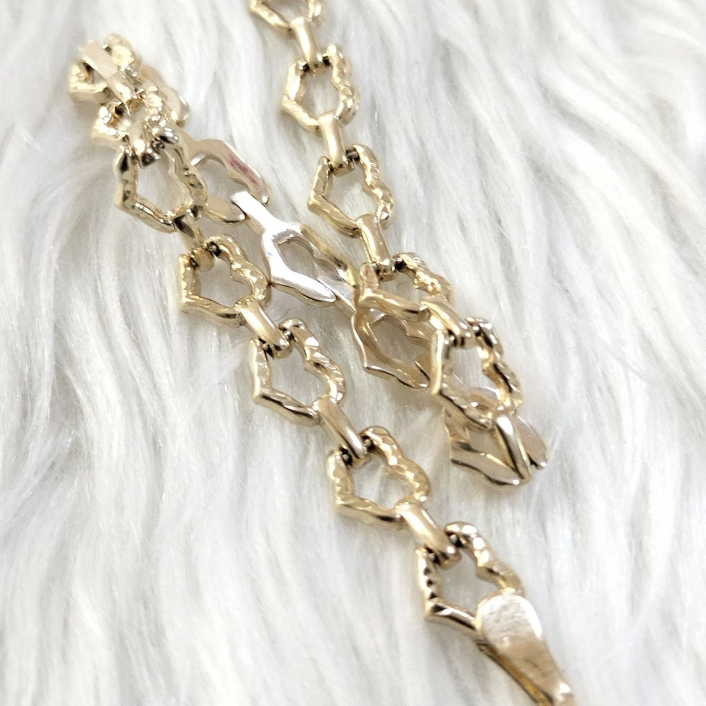 PULSERA ESPECIAL CON CORAZONES 14K 18 CM 4 GR (NUEVO)