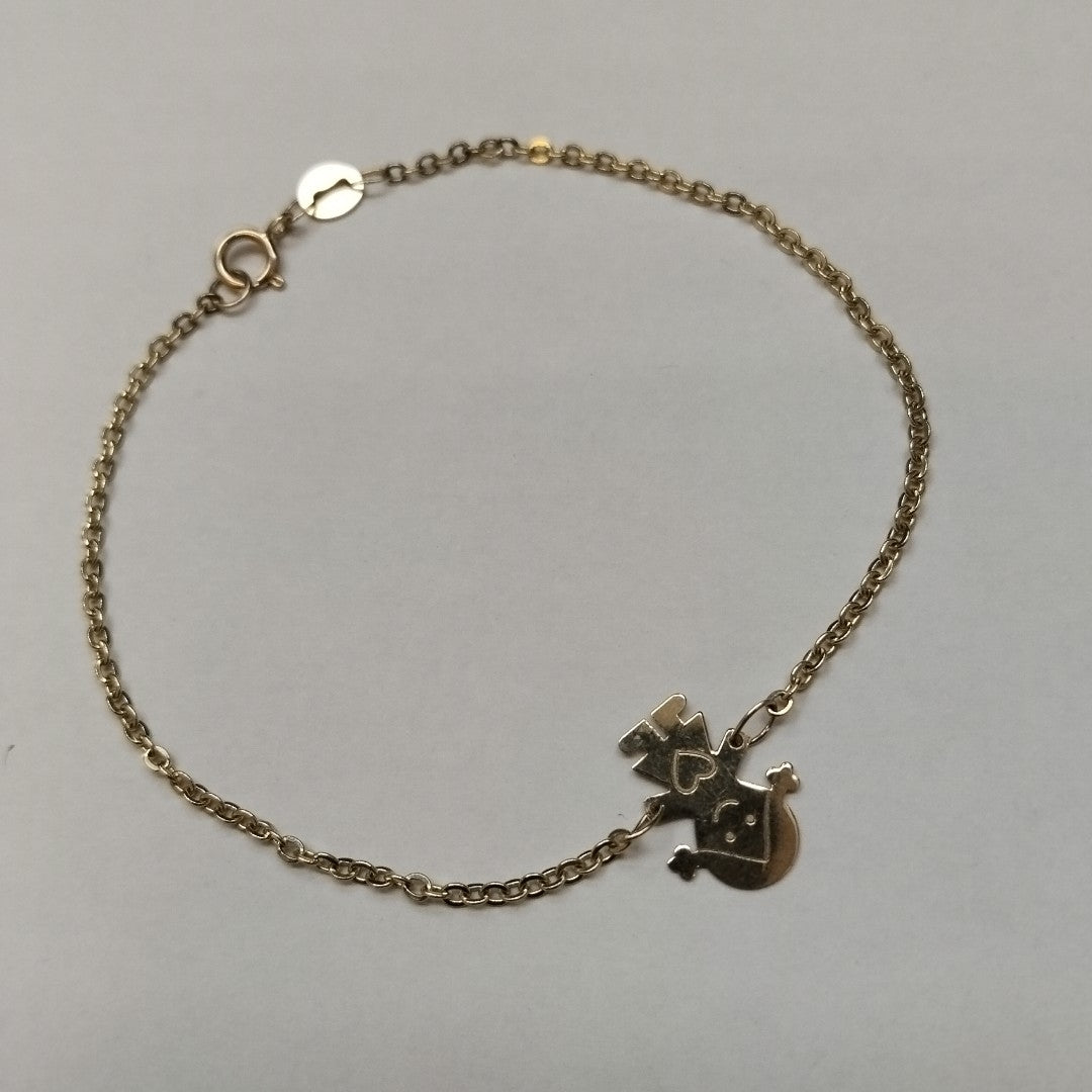PULSERA ESP CON DIJE DE NIÑA 14K 18 CM 1.4 GR (NUEVO)