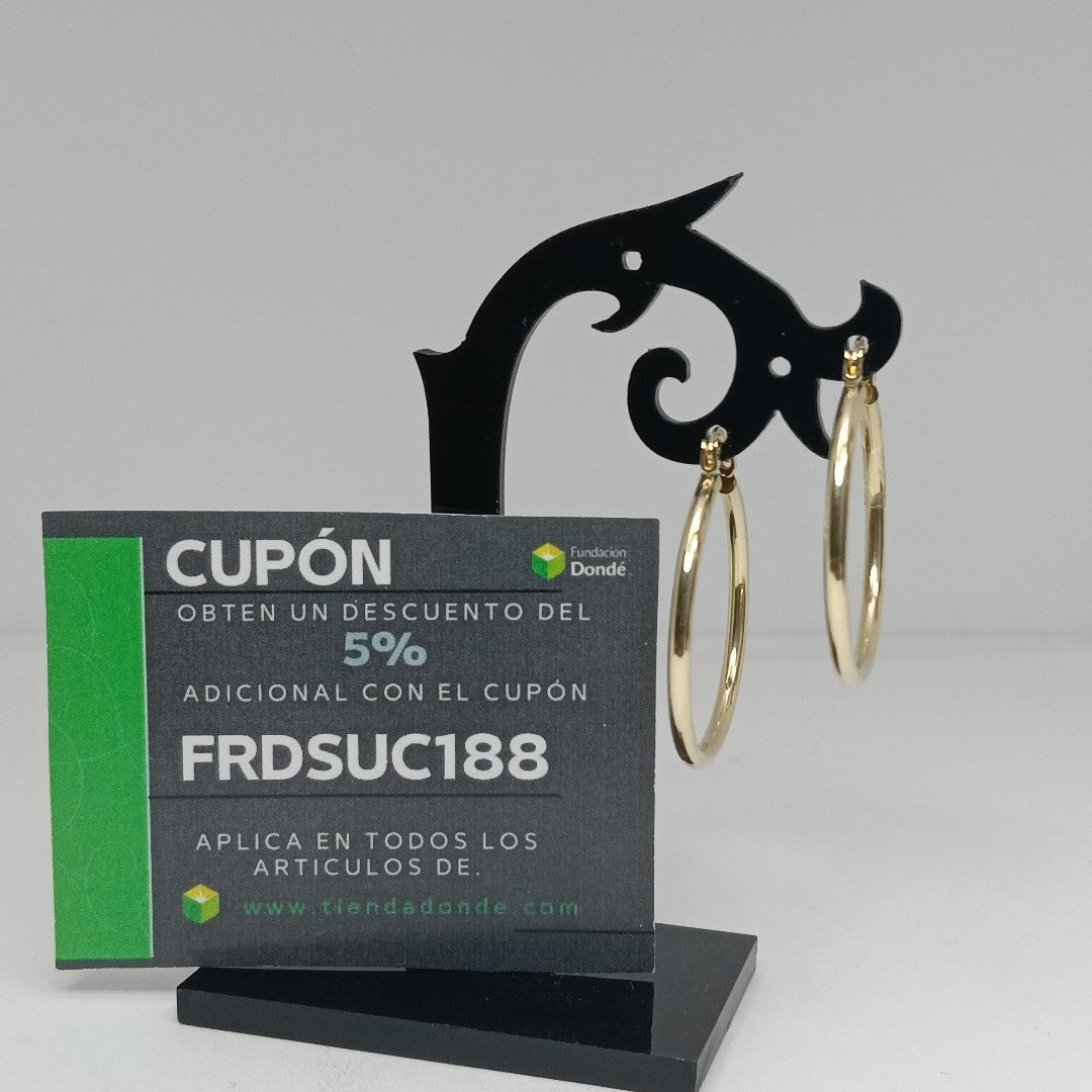 ARETES TEJIDO ARRACADAS LISAS 14K 1.5 GR (NUEVO)