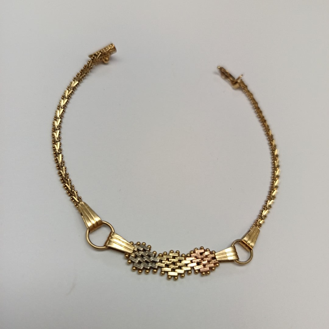PULSERA ORO COMBINADO 14 K 7,40 GRMS (SEMINUEVO)