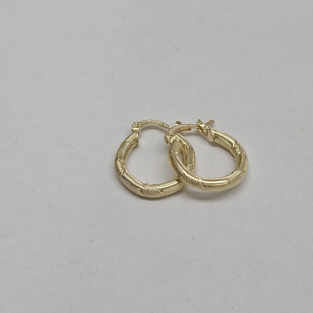 ARETES TEJIDO ARRACADAS CON DISEÑO 14K 2.7 GR (NUEVO)