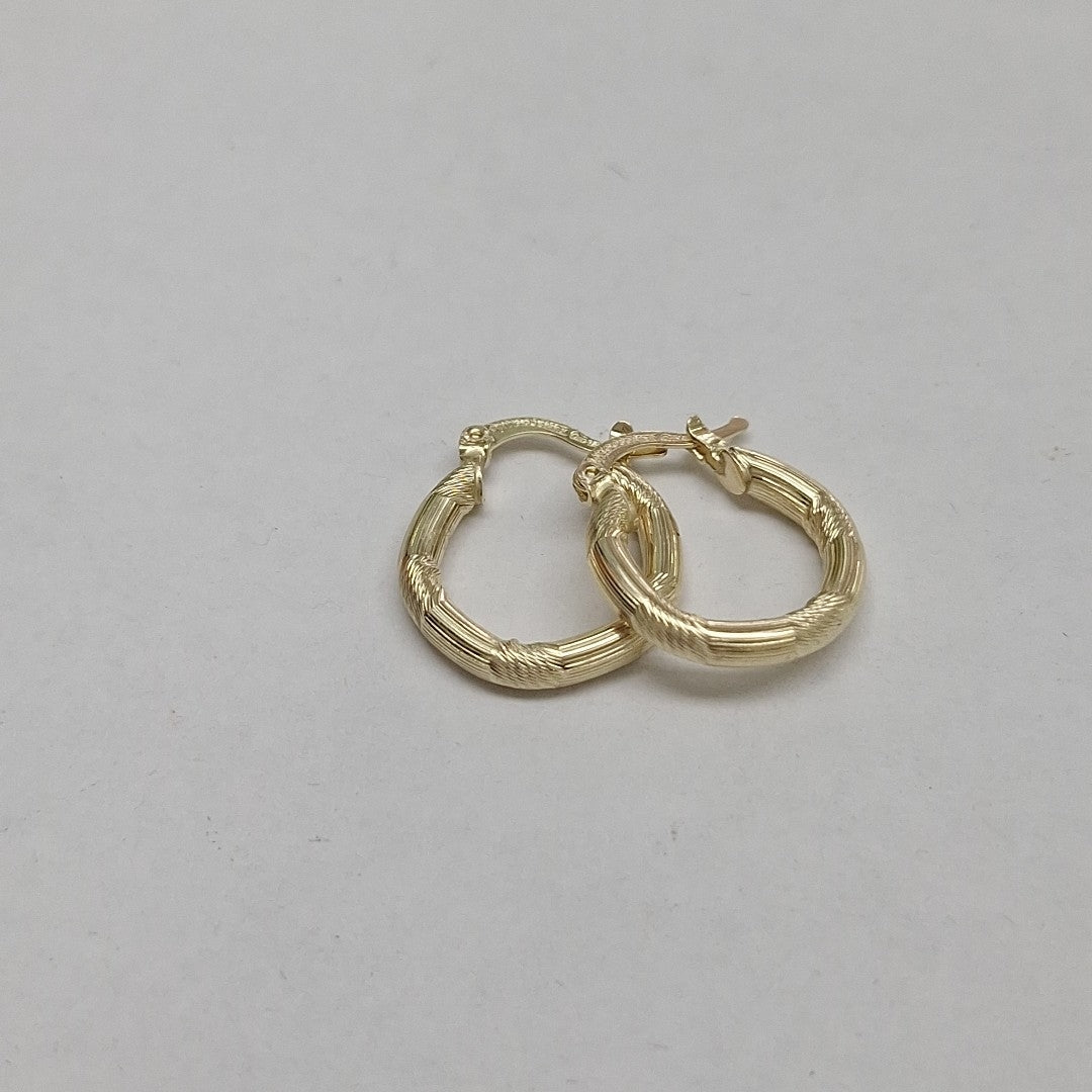 ARETES TEJIDO ARRACADAS CON DISEÑO 14K 2.7 GR (NUEVO)