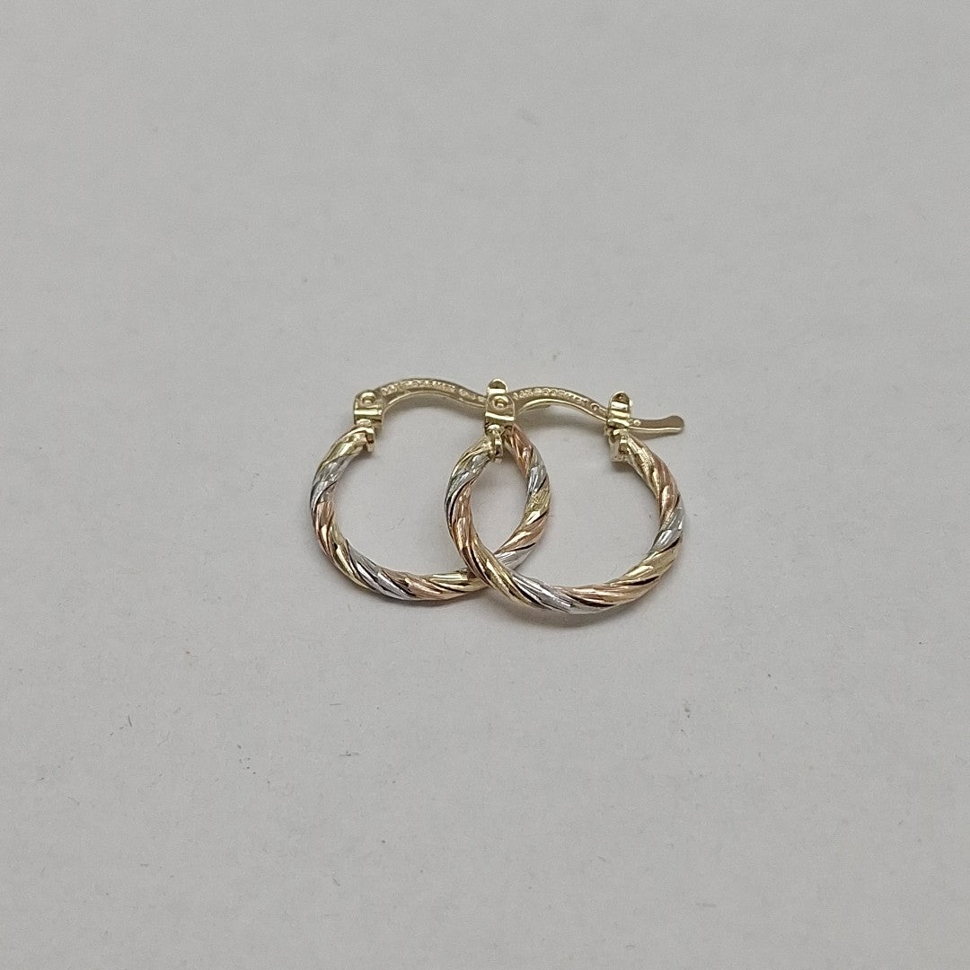 ARETES ARRACADAS COMBINADAS 14K 2 GR (NUEVO)