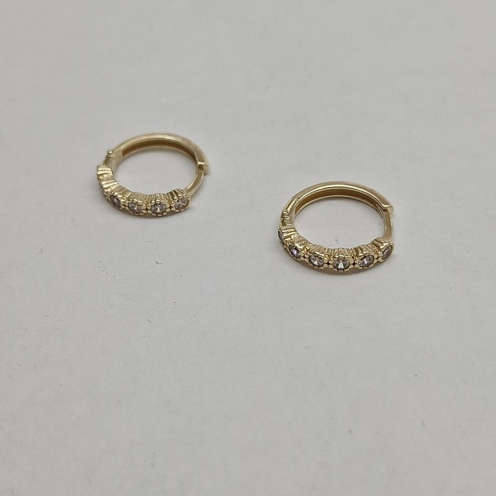 ARETES ARRACADA C CIRCONIAS 14K 2 GR (NUEVO)