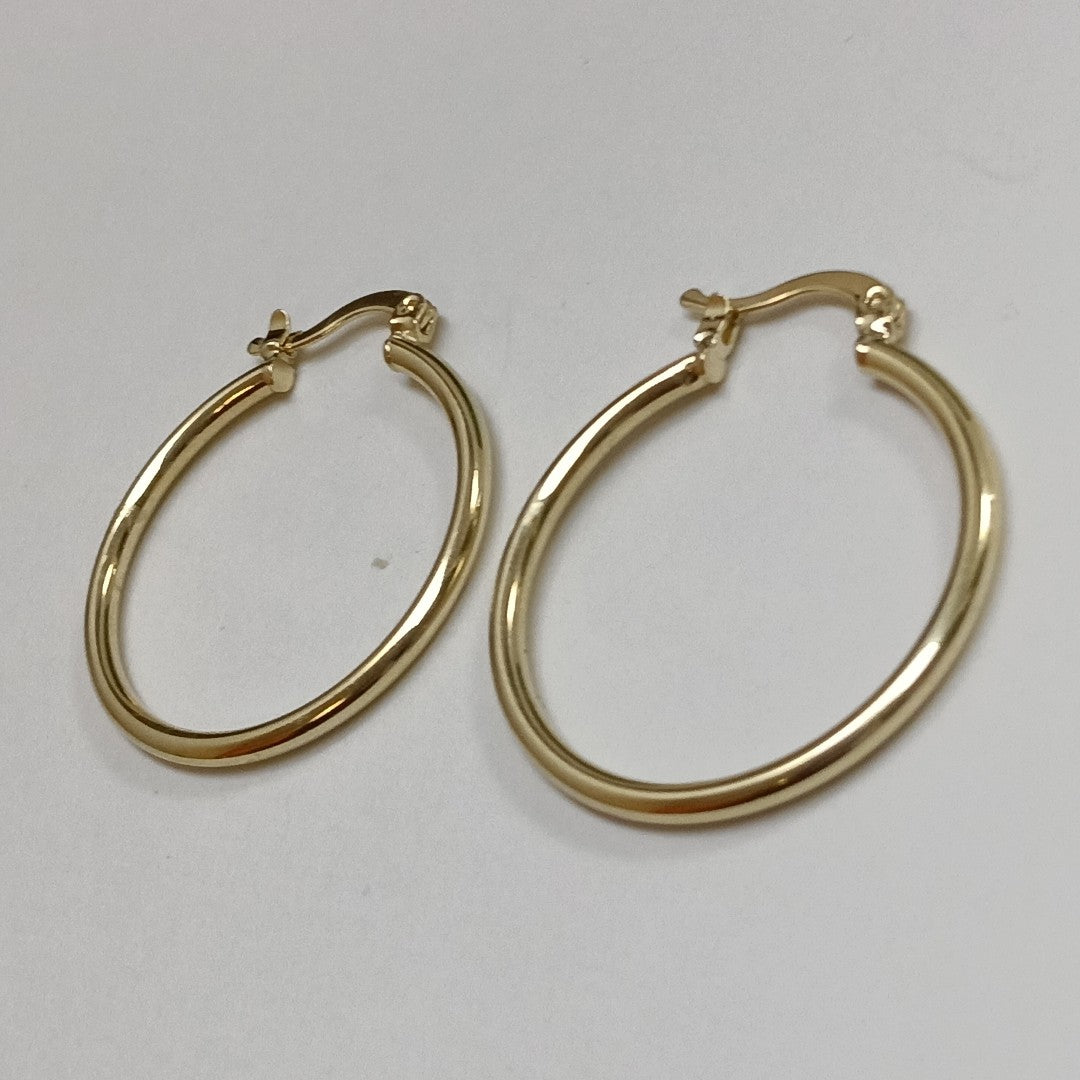 ARETES TEJIDO ARRACADAS LISAS 14K 1.5 GR (NUEVO)