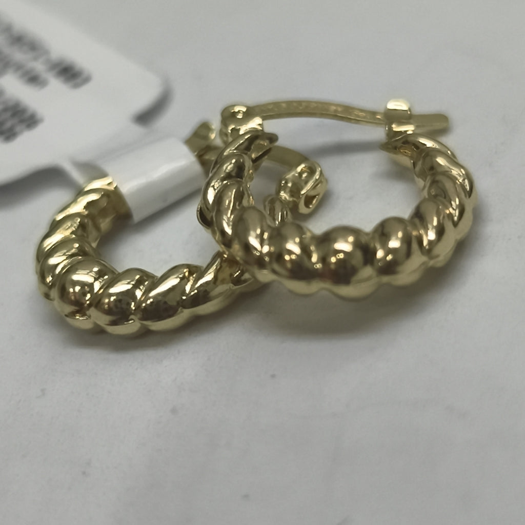 ARETES ARRACADAS TZL HUECAS 14K 1.5 GR (NUEVO)