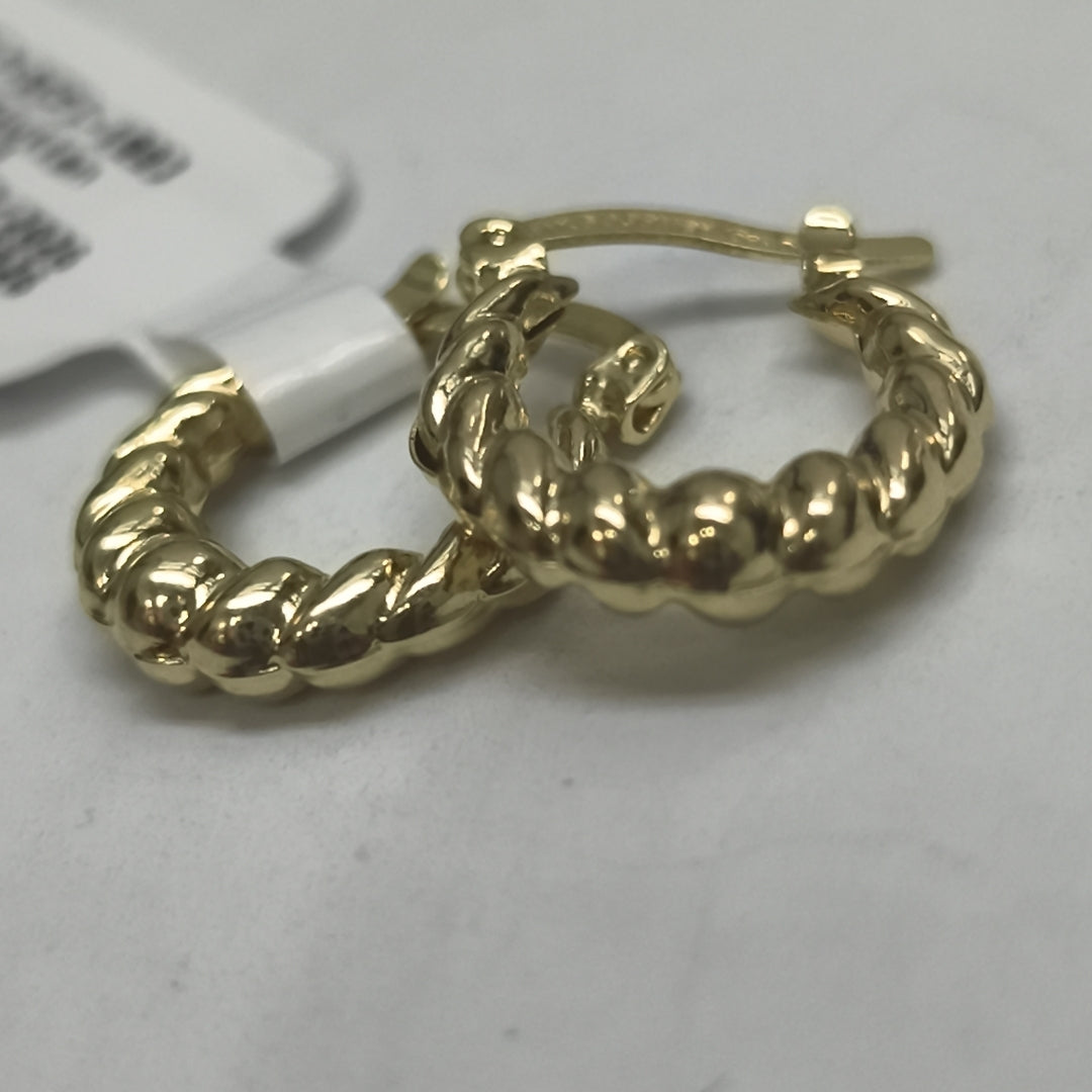 ARETES ARRACADAS TZL HUECAS 14K 1.5 GR (NUEVO)