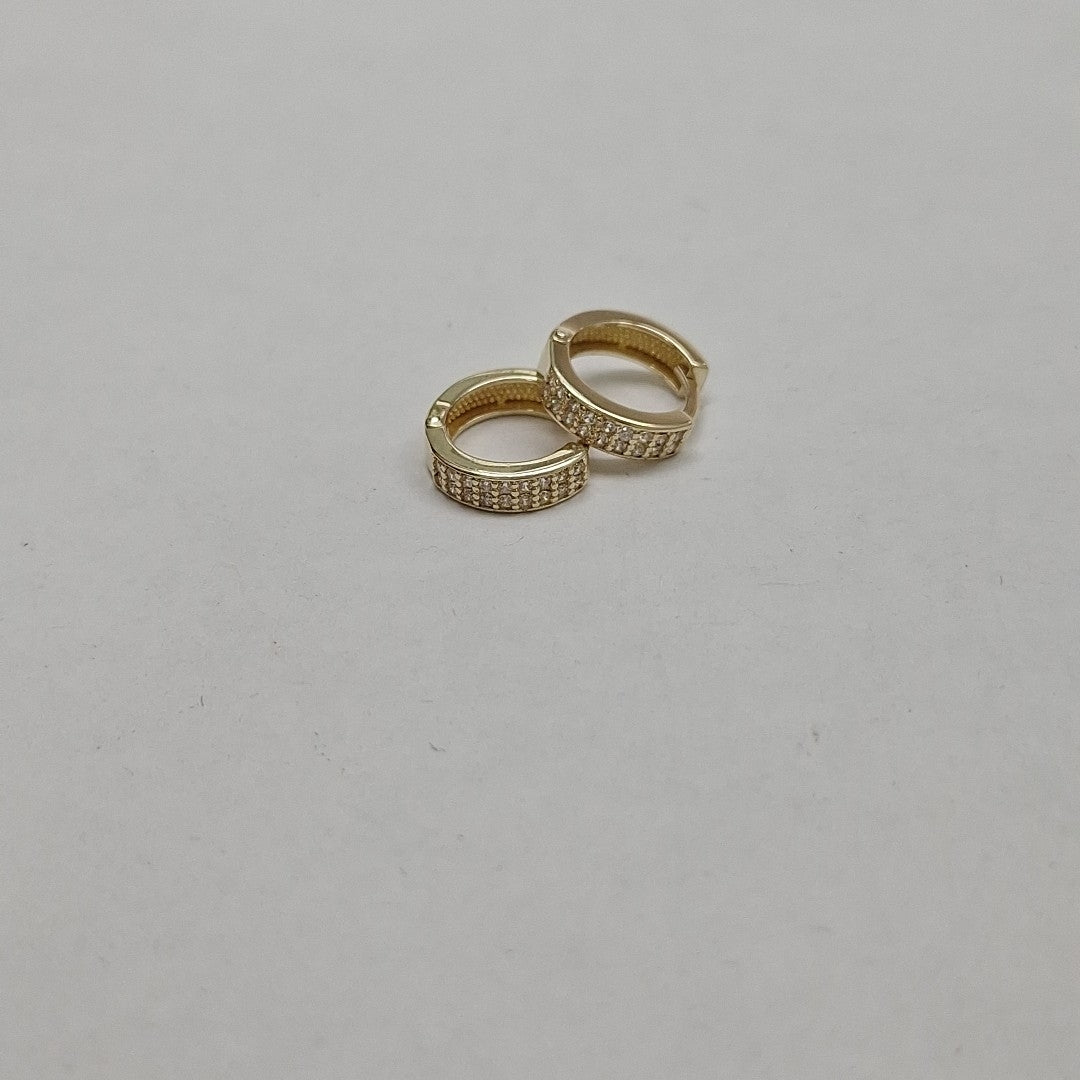ARETES HUGGIES C CIRCONIA 14K 2.2 GR (NUEVO)