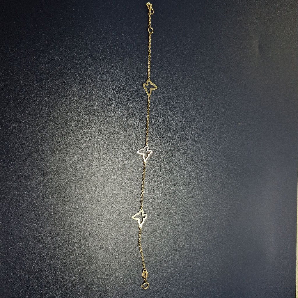 PULSERA ESPECIAL C MARIPOSAS 14K 18 CM 1.7 GR (NUEVO)