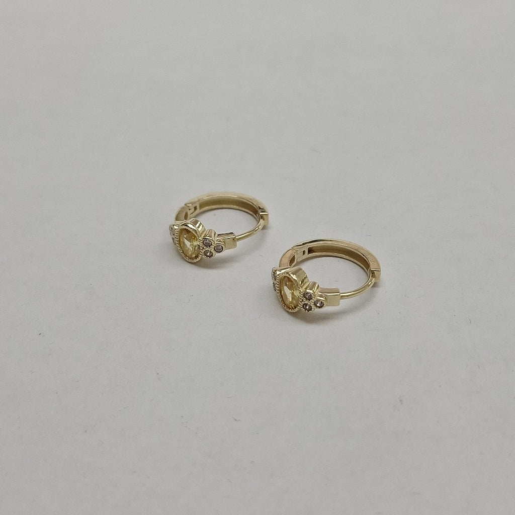 ARETES ARRACADAS CON CIRCONIAS Y PDRAS COL 14K 3.3 GR (NUEVO)