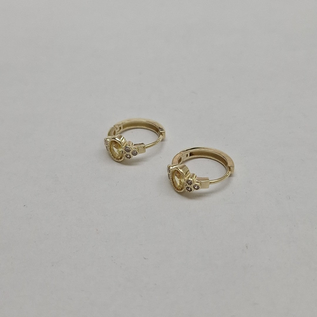 ARETES ARRACADAS CON CIRCONIAS Y PDRAS COL 14K 3.3 GR (NUEVO)
