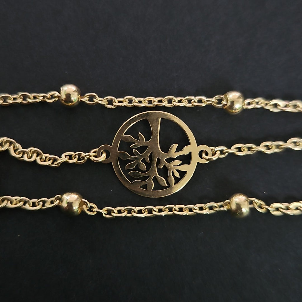 PULSERA TEJIDO ESPECIAL ARBOL 14K 18 CM 1.8 GR (NUEVO)