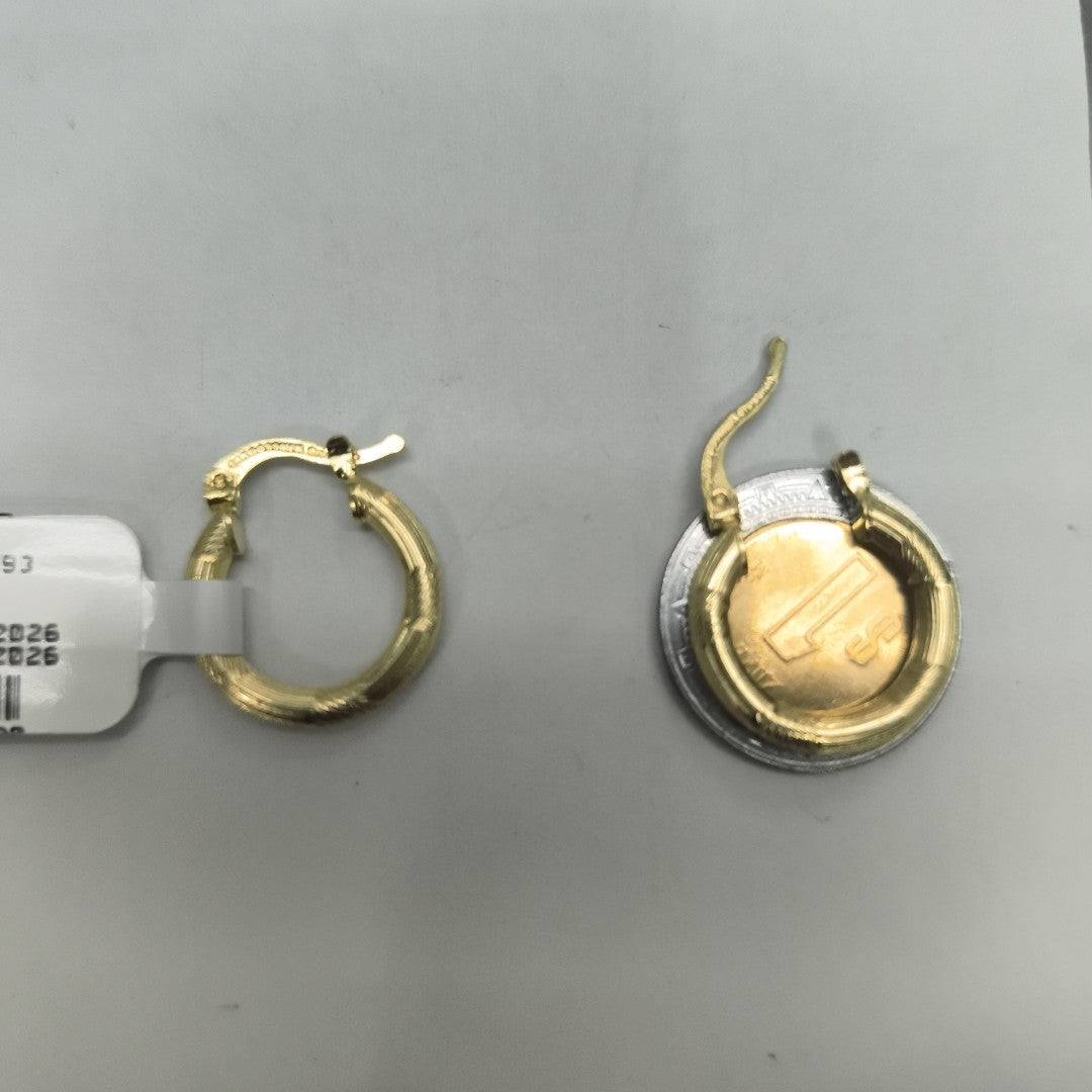 ARETES TEJIDO ARRACADAS CON DISEÑO 14K 2.7 GR (NUEVO)