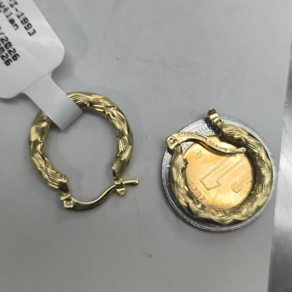 ARETES TEJIDO ARRACADAS ASTRIADAS 14K 2.1 GR (NUEVO)