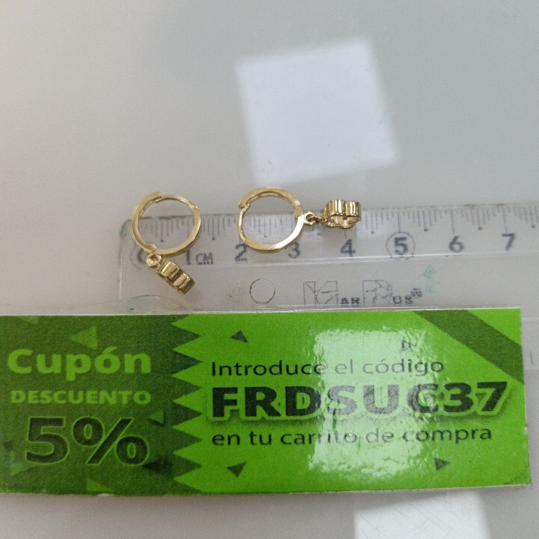 ARETES ARRACADAS CON DIJE 14K 2.3 GR (NUEVO)