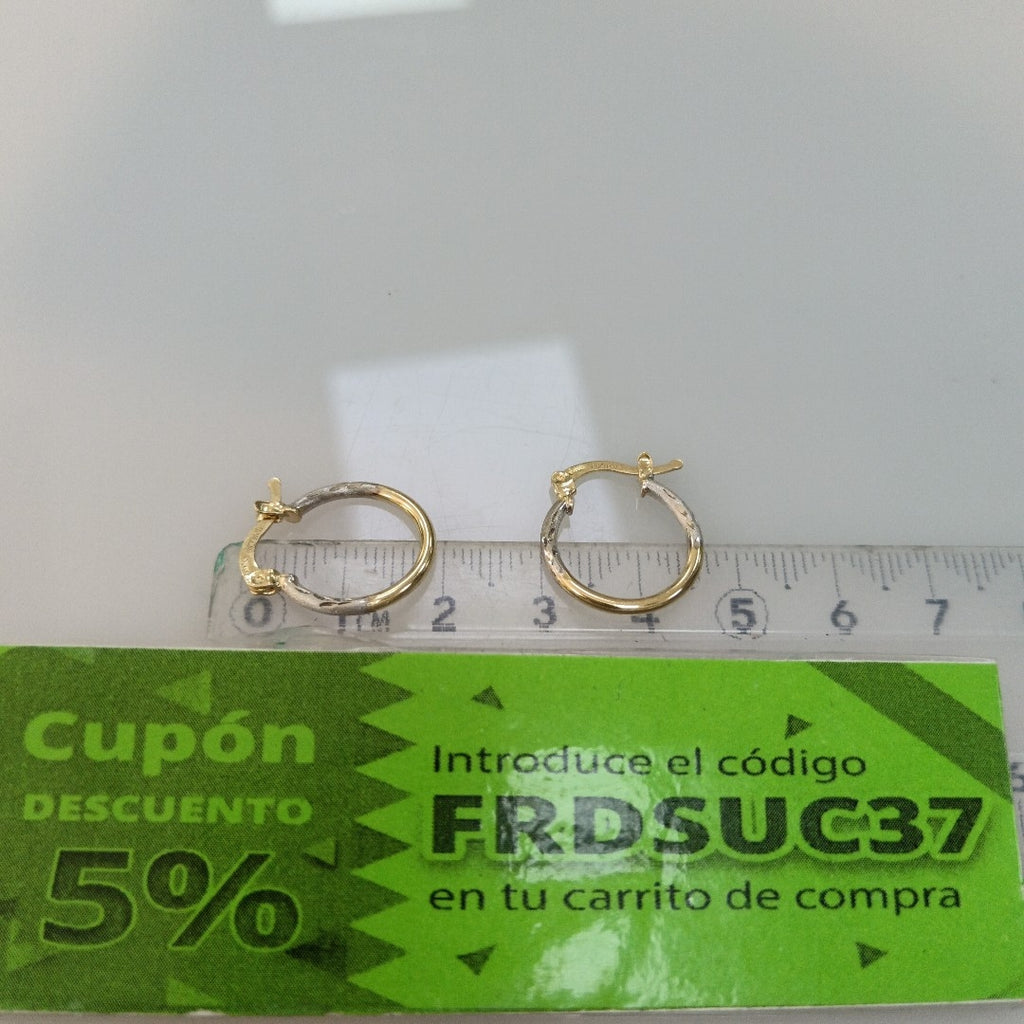 ARETES ARRACADAS COMBINADAS 14K 1.1 GR (NUEVO)