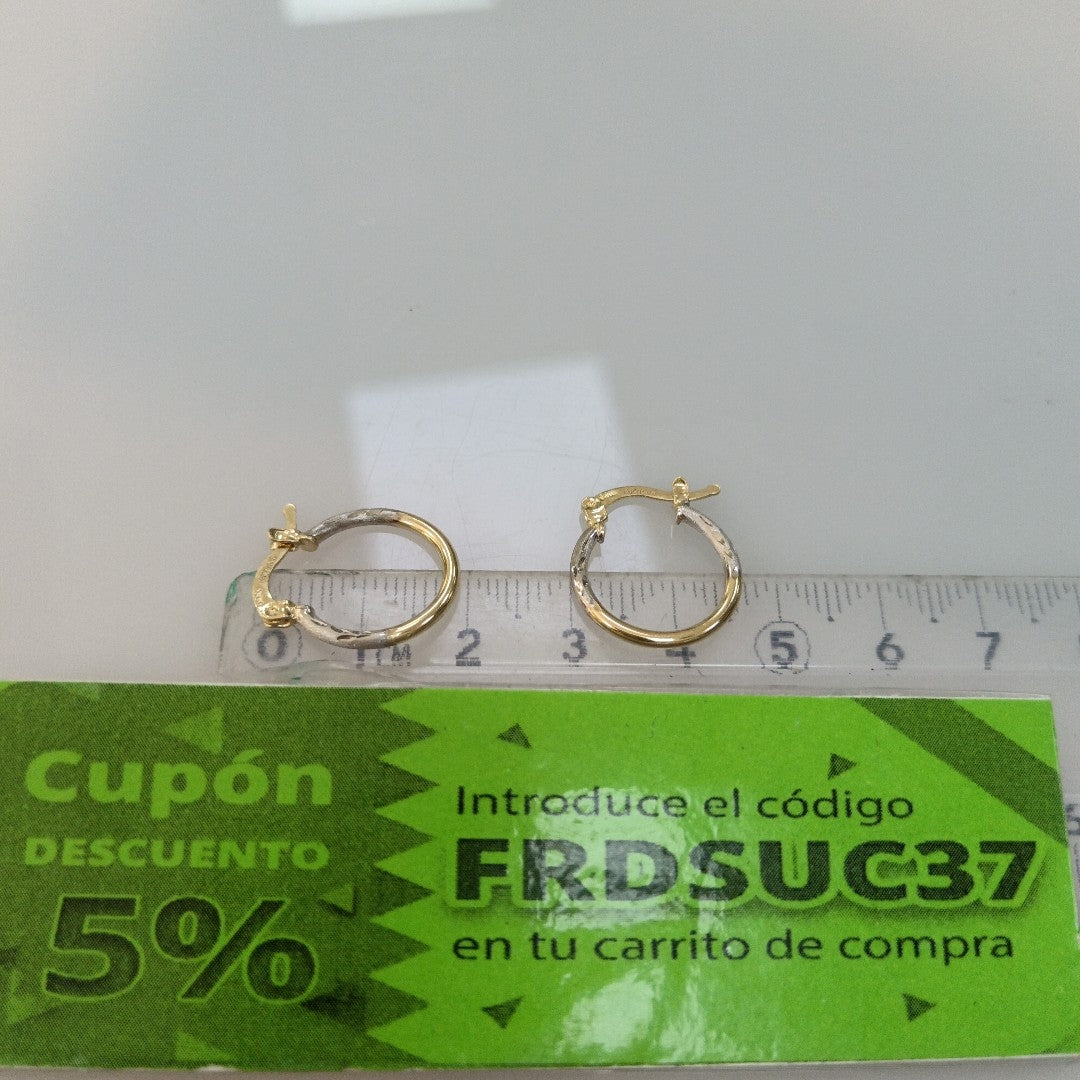 ARETES ARRACADAS COMBINADAS 14K 1.1 GR (NUEVO)