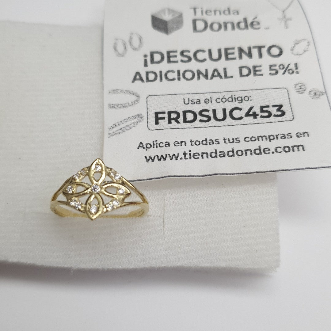 ANILLOS ANILLITO FIG NUDO DE BRUJA CON CIRCONIAS 10K TALLA 6 1.7 GR (NUEVO)