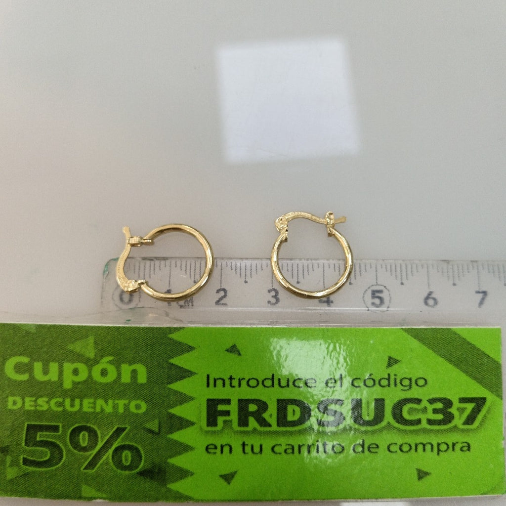 ARETES ARRACADAS ESTRIADAS 14K 1.4 GR (NUEVO)