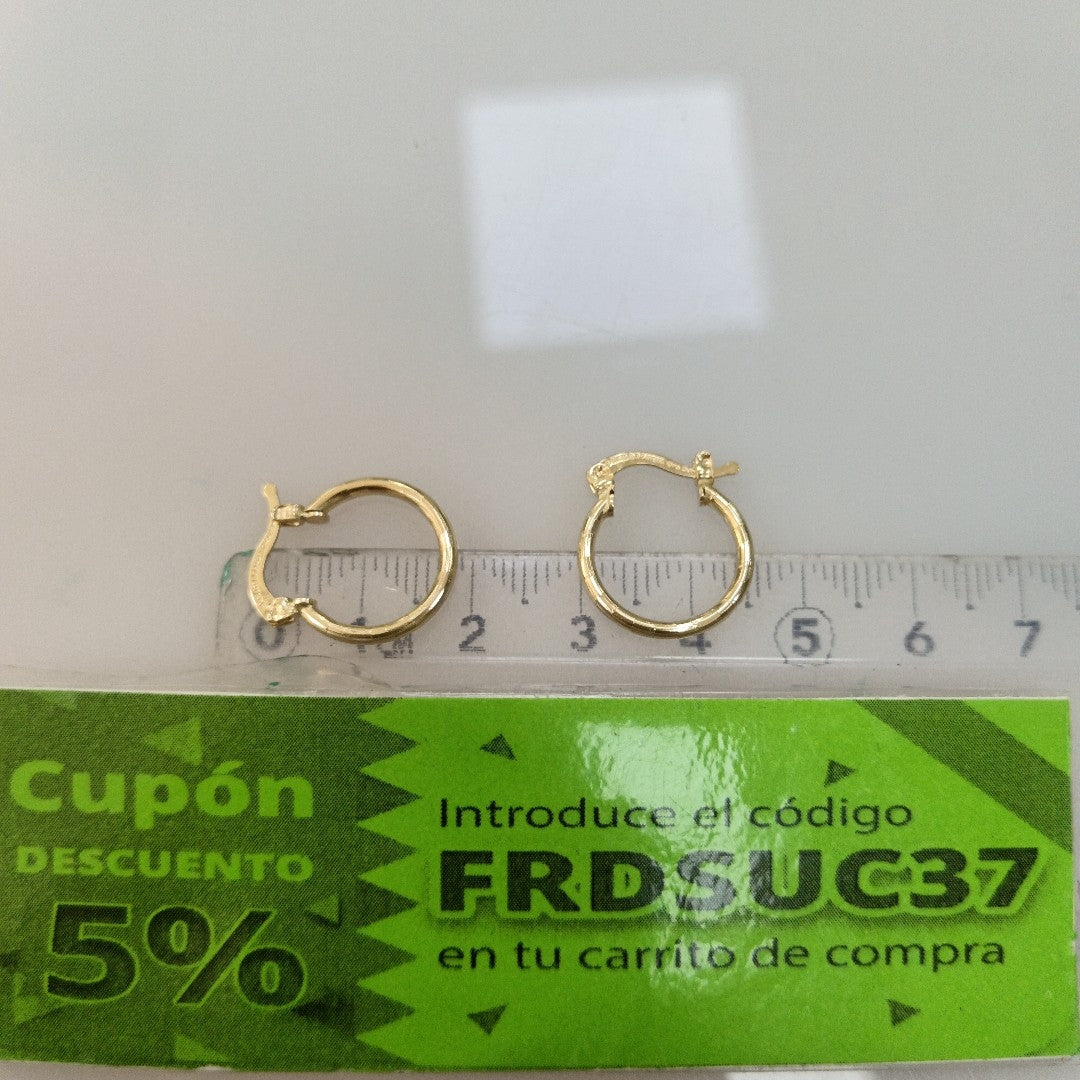 ARETES ARRACADAS ESTRIADAS 14K 1.4 GR (NUEVO)