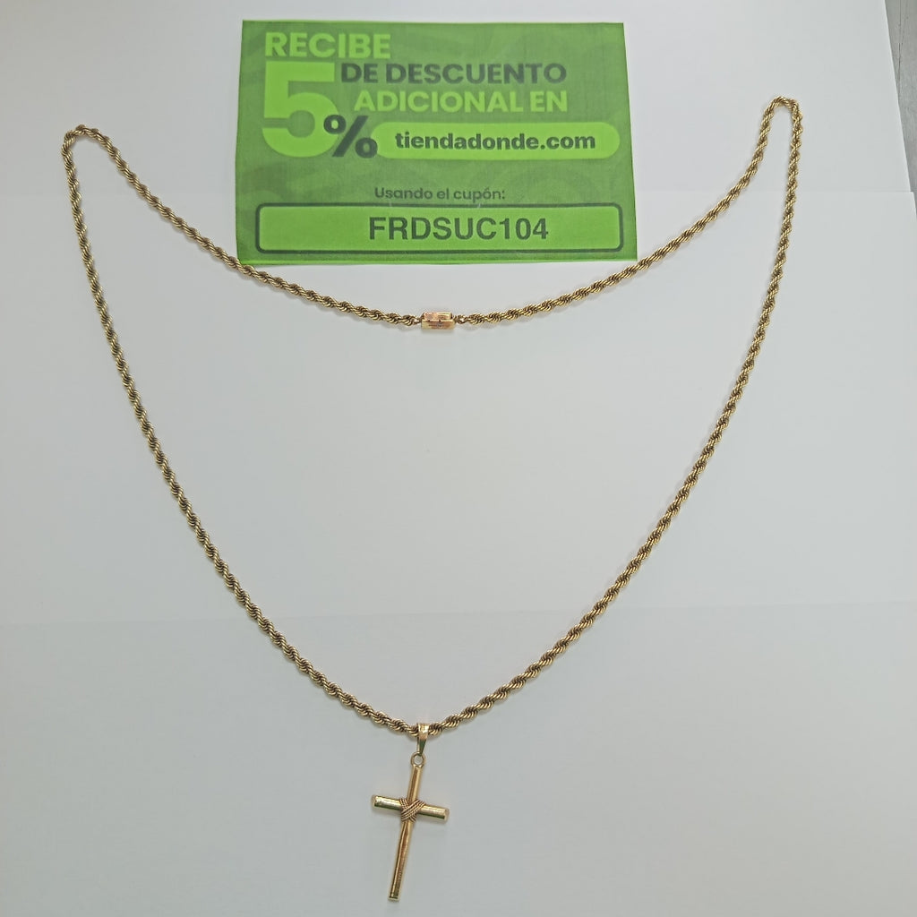CADENA, CRUZ ORO 10 K 22.4 GRMS (SEMINUEVO)