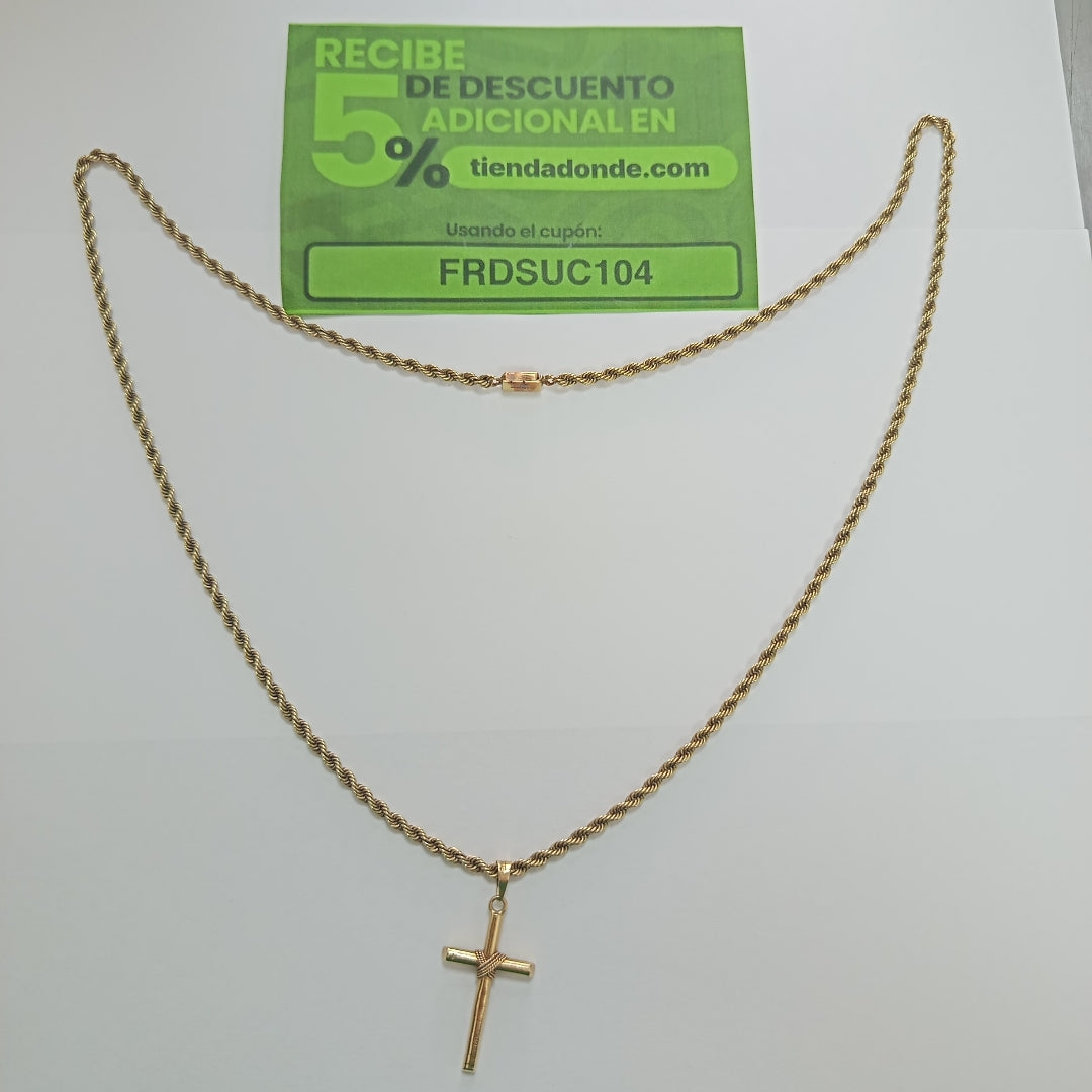 CADENA, CRUZ ORO 10 K 22.4 GRMS (SEMINUEVO)