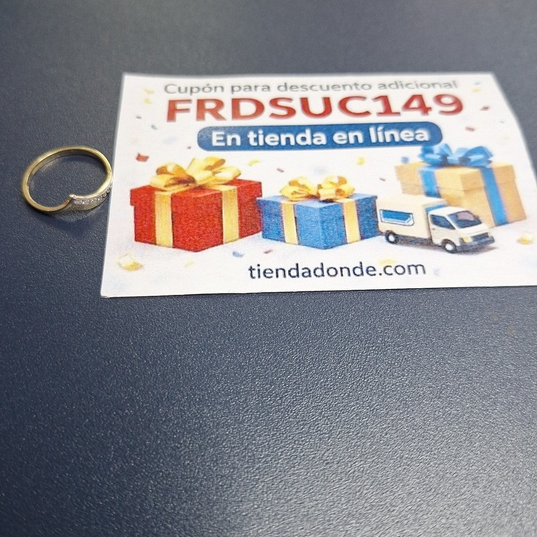 ANILLOS CON CIRCONIAS 14K TALLA 7 1 GR (NUEVO)