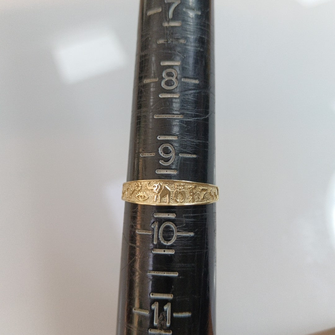 ANILLOS ARGOLLA DE LA SUERTE 10K TALLA 9 1.3 GR (NUEVO)