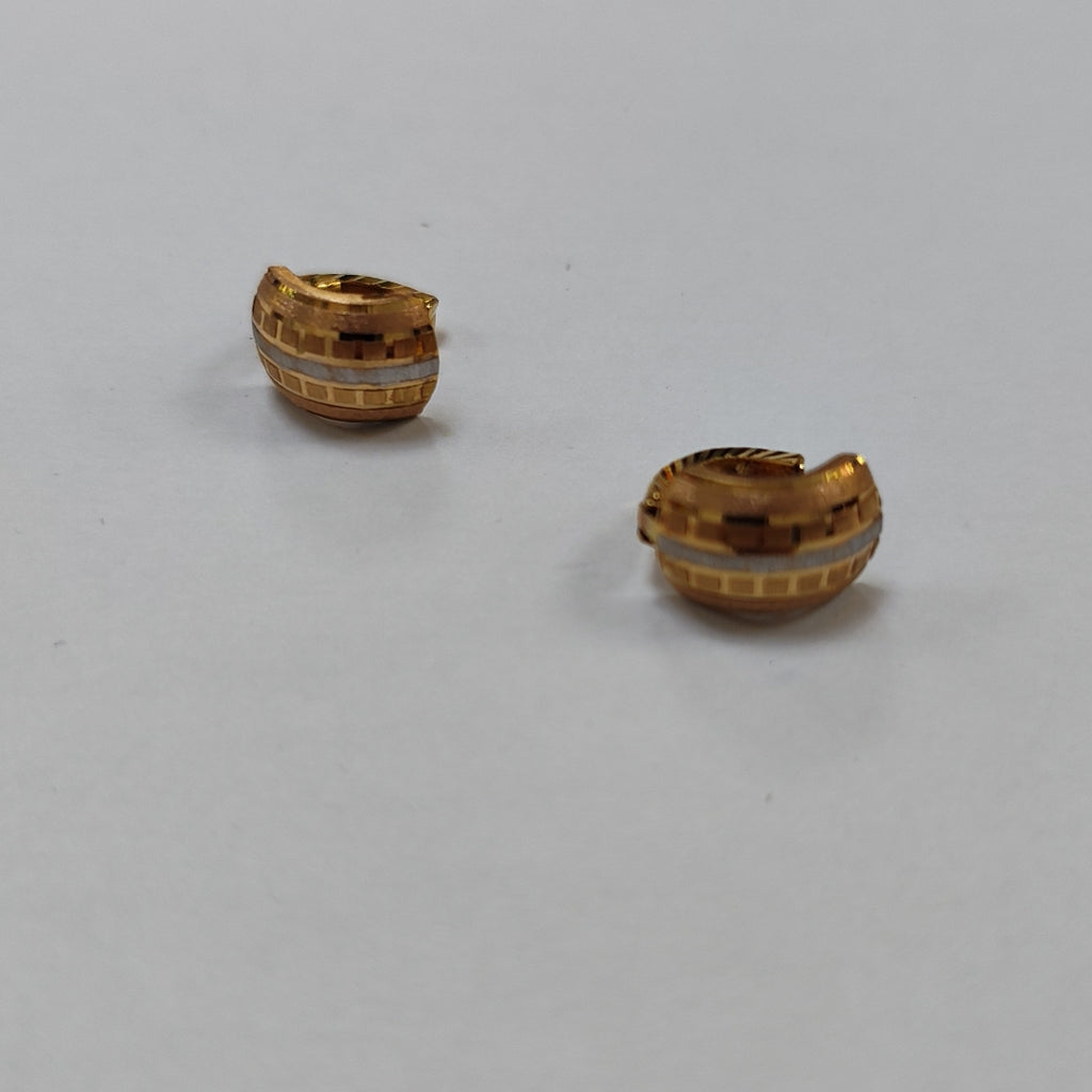 ARRACADAS PAR ORO COMBINADO 14 K 3 GRMS (SEMINUEVO)