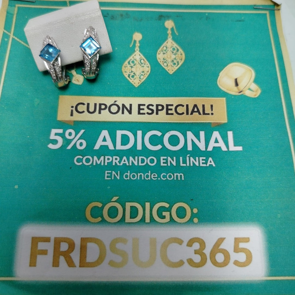 ARETES PAR ORO BLANCO 14 K 6,60 GRMS (SEMINUEVO)