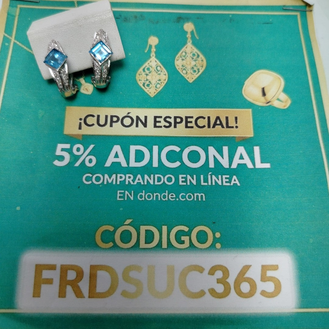 ARETES PAR ORO BLANCO 14 K 6,60 GRMS (SEMINUEVO)