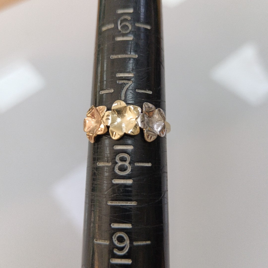 ANILLOS ANILLITO FIG FLORES 10K TALLA 7 1.2 GR (NUEVO)