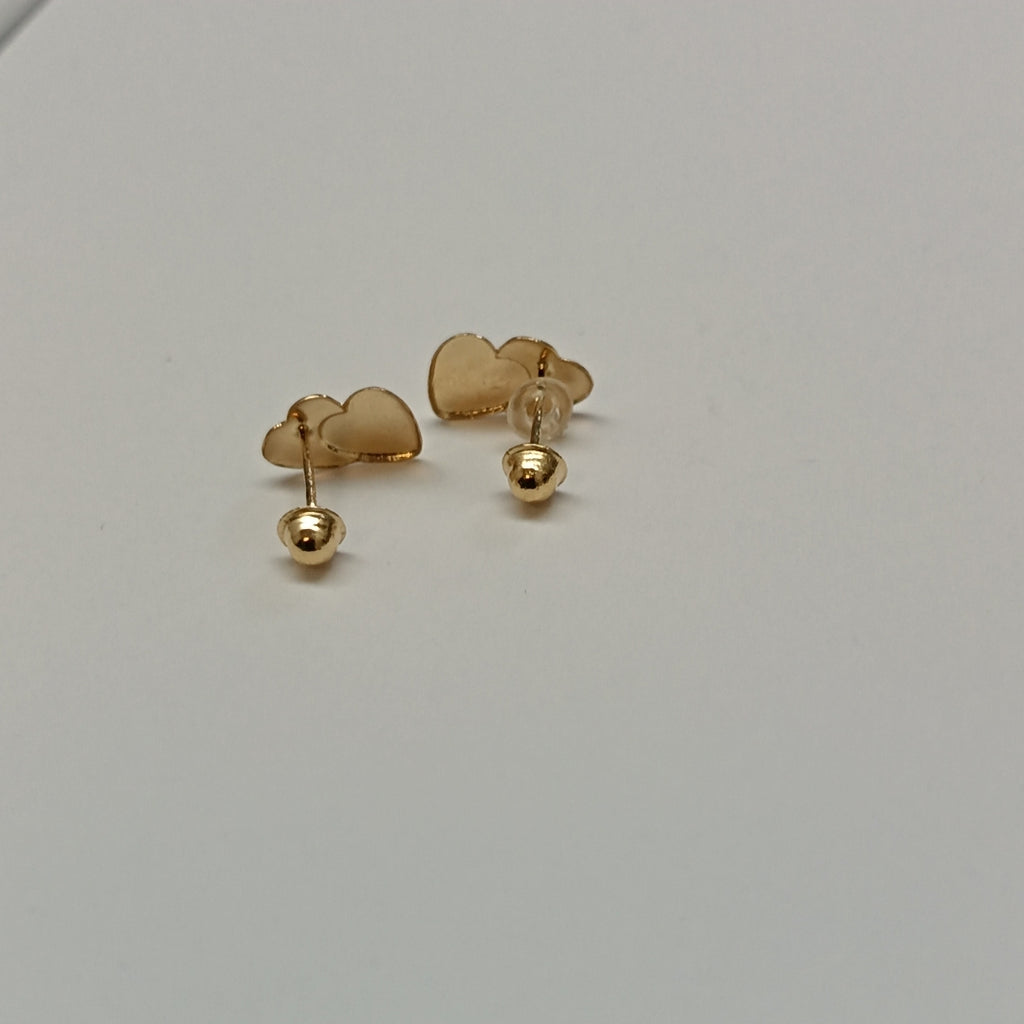 BROQUELES BROQUEL CORAZON DOBLE 14K 0.2171 GR (NUEVO)