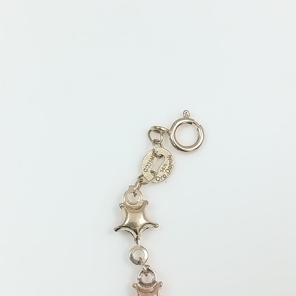 PULSERA TEJIDO ESPECIAL ESTRELLAS COMBINADAS 14K 18 CM 2.3 GR (NUEVO)