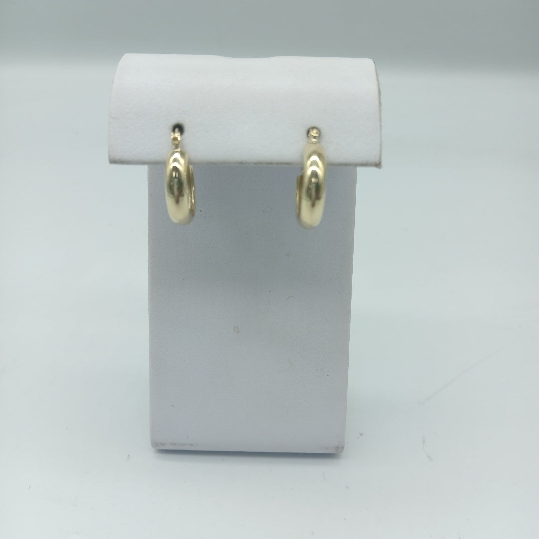 ARETES TEJIDO ARRACADAS LISAS 14K 2.1 GR (NUEVO)